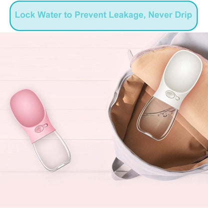 550 Ml / 18.6 Oz Portable Dog Water Bottle, Water Bottle with Drinking Feeder for Dogs, Water Dispenser for Dogs in Walking, Hiking & Traveling (White)