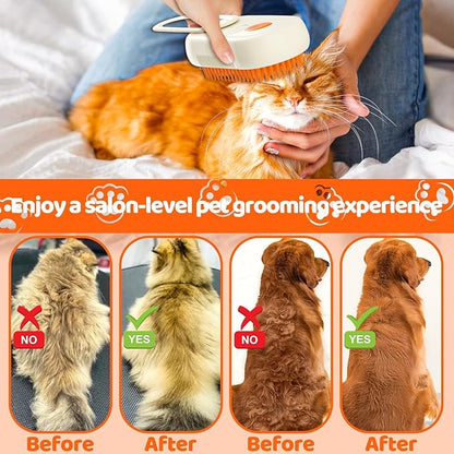 Pet Steam Brush for Cat - Cat Steam Brushes for Indoor Cats Shedding, Rechargeable Steaming Brush for Dogs, Dog Mist Water Steamer, Pet Spray Hair Removal Comb for Massage Grooming