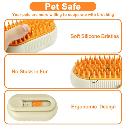 Pet Steam Brush for Cat - Cat Steam Brushes for Indoor Cats Shedding, Rechargeable Steaming Brush for Dogs, Dog Mist Water Steamer, Pet Spray Hair Removal Comb for Massage Grooming